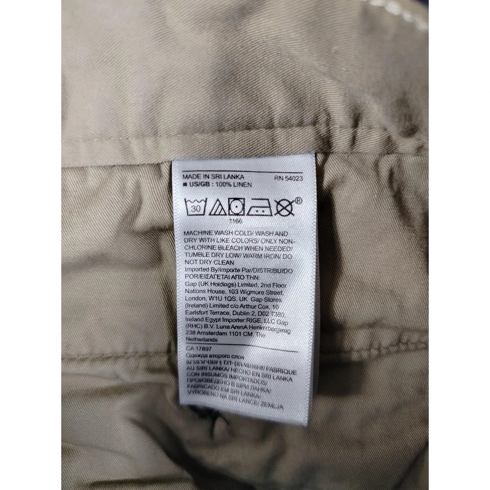 Banana Republic Shorts Mens 35 Blue Linen Chino Breathable Lightweight Casual